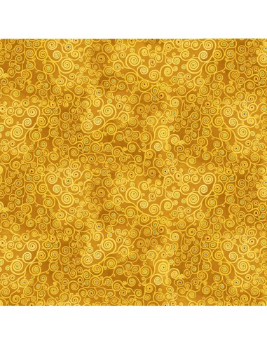 Tkanina bawełniana Gold Golden Swirls a'la Klimt