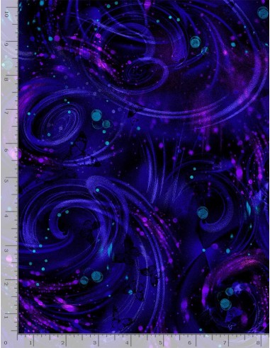 Coupon 18x110 cm Butterfly Magic Swirl Texture cotton fabric