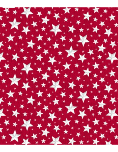 Coupon 22x110 Red Allover Stars Wimington cotton fabric