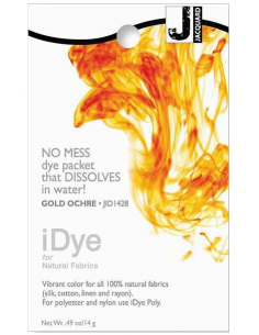 iDye 14g Gold Ochre natural fabric
