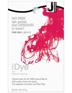 iDye 14g Fire Red natural fabric
