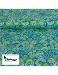 Tkanina bawełniana Blue Green Scallop 2