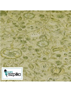 Tkanina bawełniana Green Floral 2