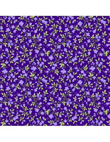 Emma's Garden Dark Purple Calico Maywood cotton fabric floral