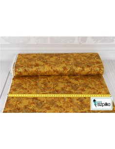 Tkanina bawełniana Gold Leaves Metallic 2
