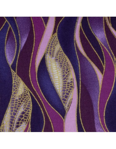 Dance of The Dragonfly: Plum Dancing Waves cotton fabric