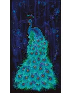 Panel bawełniany Midnight Plume Peacock