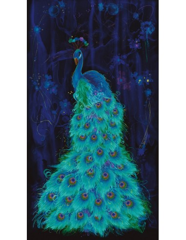 Panel bawełniany Midnight Plume Peacock