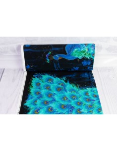 Panel bawełniany Midnight Plume Peacock 2
