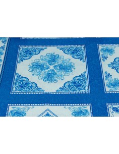 Panel Blue Dreams: Blue Blocks cotton fabric 2