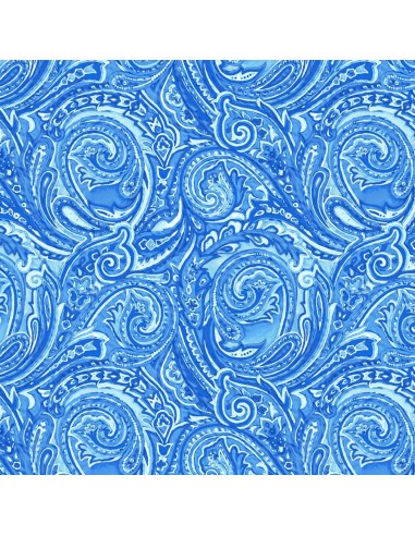 Blue Dreams: Blue Paisley cotton fabric