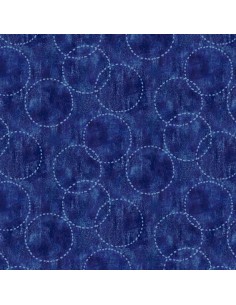 Tkanina bawełniana Indigo Circles