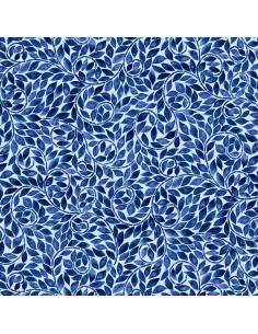 Tkanina bawełniana Indigo Leaf