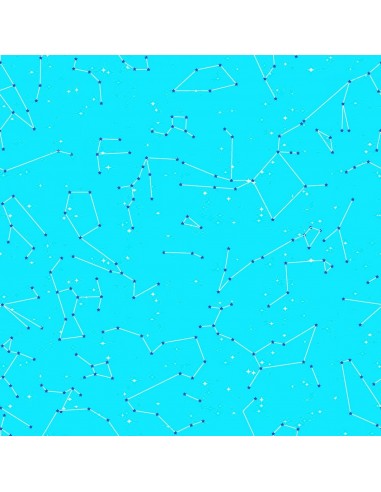 Constellations: Turquoise Constellations cotton fabric