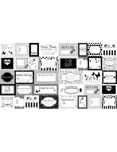 Panel bawełniany  Black Sewing Labels
