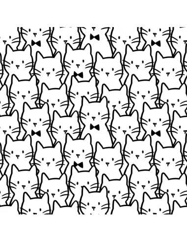 Tkanina bawełniana White Cat Cluster