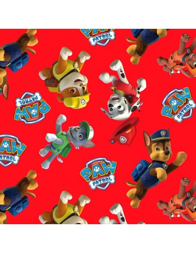 Paw Patrol red cotton fabric cartoon licensed