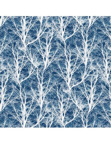 Tkanina bawełniana Blue Bare Trees