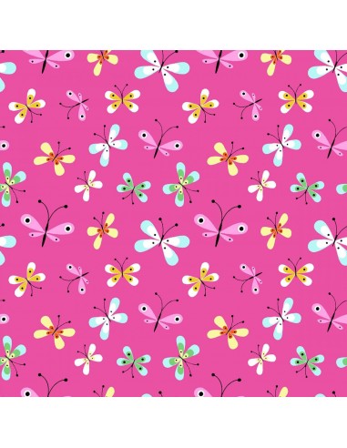 Tkanina bawełniana Pink Little Butterflies