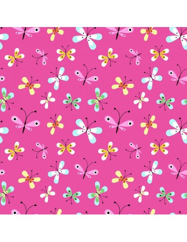 Tkanina bawełniana Pink Little Butterflies