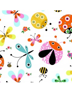 Tkanina bawełniana Multi Ladybugs