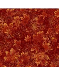 Tkanina bawełniana Burnt Tonal Leaves