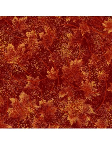 Burnt Tonal Leaves Paintbrush Studio cotton fabric