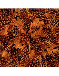 Tkanina bawełniana Burnt Pinecones