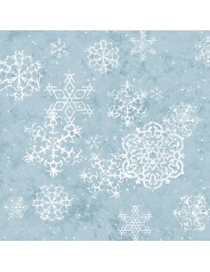 Tkanina bawełniana Lacey Snowflakes Light Blue