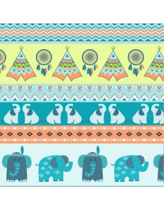 Boho Baby: Blue Green Novelty Stripe