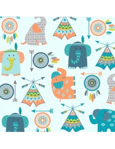Boho Baby: Blue Boho Motif Tossed