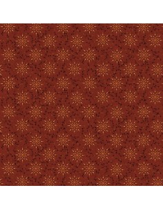 Deep Red Starburst cotton fabric