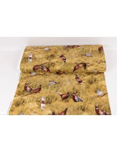 Deep in the Woods: Ginger Quail cotton fabric 2