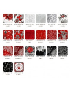 Zestaw 19 FQ + 1 panel Holiday Flourish 12 Scarlet 2