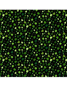Tkanina bawełniana Black Shamrocks