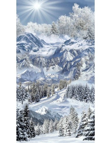 Panel bawełniany Snowy Mountain