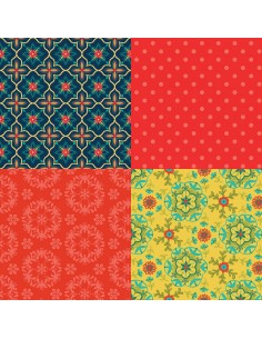 Wildflower Boutique Fat Quarter Red Green Riley Blake...