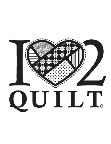 Vinyl Window Decal "I Love 2 Quilt" white