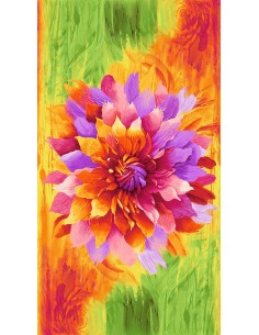 Brite Large Flower cotton fabric panel
