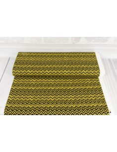 Tkanina bawełniana Black Yellow Zig Zag Stripe 2