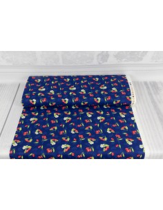 Blue Tossed Cherries Wimington cotton fabric 2