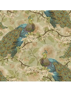 Tkanina bawełniana Indian Peacock Floral