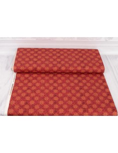 Deep Red Starburst cotton fabric 2