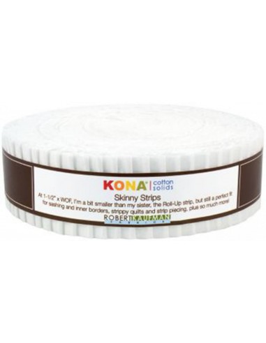 Jelly Roll Skinny Kona Solids White Colorway 40 szt.