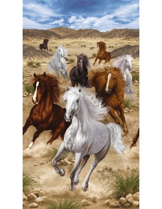 Panel bawełniany Multi Running Wild Horses