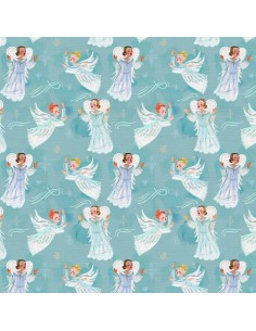 Vintage Angels Christmas cotton fabric