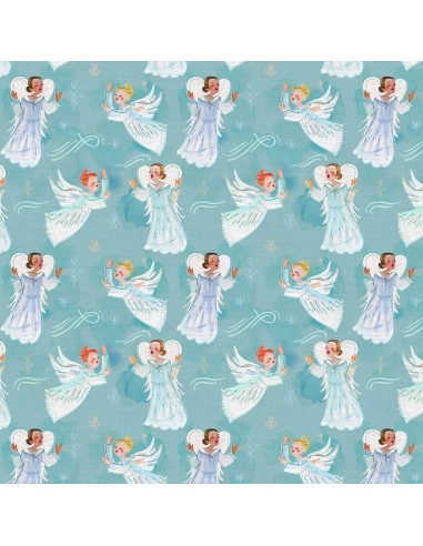 Vintage Angels Christmas cotton fabric