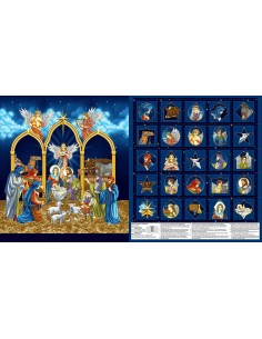 Panel bawełniany Midnight Advent Calendar Metallic