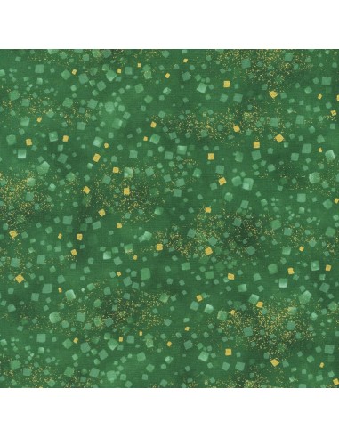 Green Imperial Asian Inspired Metallic cotton fabric