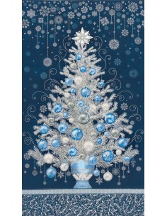 Panel bawełniany Navy Holiday Metallic